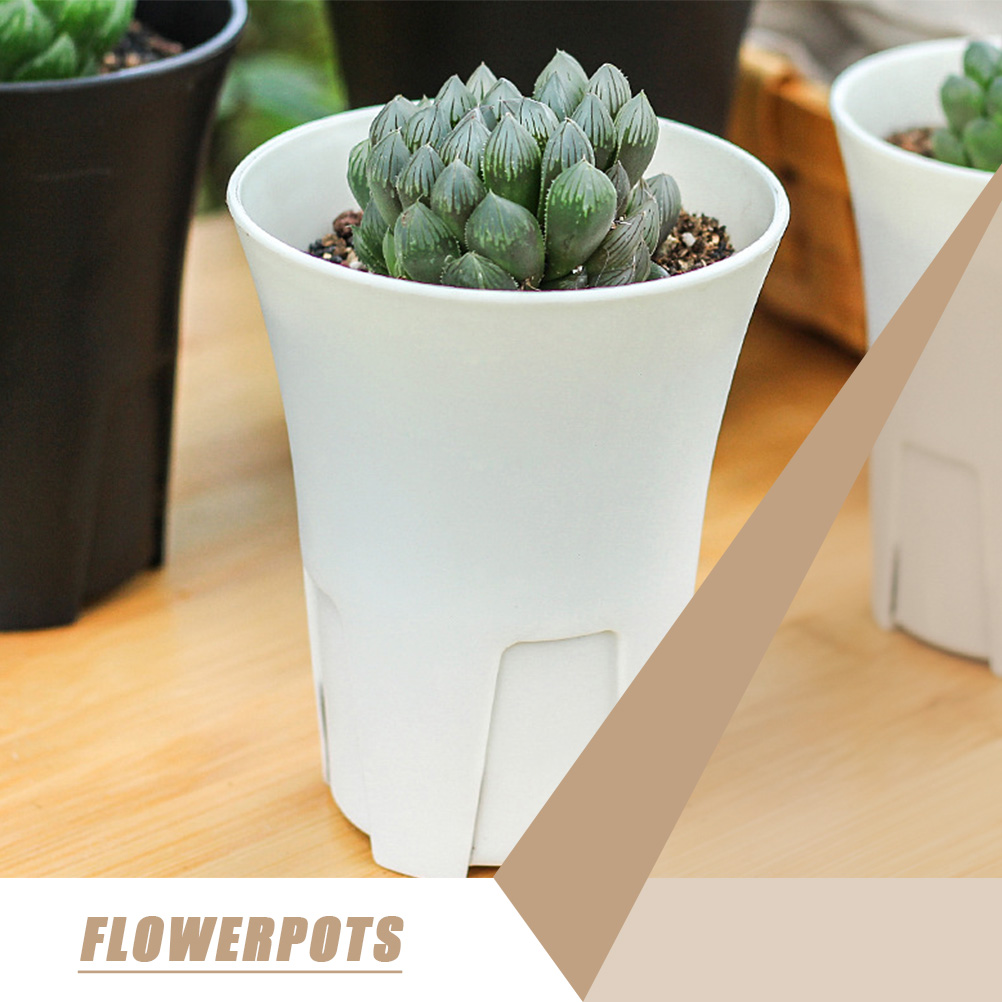 unbranded  6 Pcs Indoor Plants Pots Rounded Flowerpot Frosted Planter White
