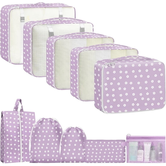 10 Set Packing Cubes for Suitcases, Packing Cubes Travel Essentials Organizer Bags, Travel Organizers for Family