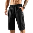 thumbnail image 2 of Dresfit Long Shorts for Men Drawstring Baggy Capris 2026 Summer Below the Knee Beach Shorts Quick Dry Lightweight Cooling with Zipper Pockets 5XL, 2 of 5