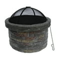 thumbnail image 1 of Teamson Home Extérieur Base en Acier Ronde Barbecue Grill Feu de Bois, Gris, 1 of 8