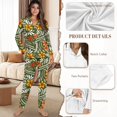 thumbnail image 6 of DISNIMO Womens Pajamas Loungewear Polynesian Plumeria Print Two Piece Sleepwear Button Down Pajama Sets Soft Long Sleeve Matching Lounge Set with Long Pajama Pants, 6 of 7