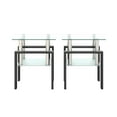 thumbnail image 5 of Pouseayar Set of 2 Modern Tempered Glass Coffee Table 2-Tier End Table, Square Side Table for Living Room, 5 of 9