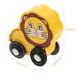 thumbnail image 2 of ELAYARD 6-Piece Wooden Train Car Set with Colorful Animal Designs, and Assorted Colors for Kids, 2 of 8