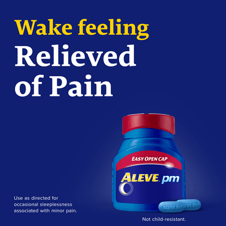 Aleve PM Naproxen Sodium Pain Reliever & Sleep Aid , Easy Open Caplets, 80 Count