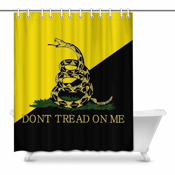 MKHERT Don't Tread on Me Gadsden Flag Yellow and Black Home Decor Waterproof Polyester Bathroom Shower Curtain Bath 60x72 inch