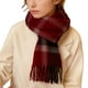 thumbnail image 2 of Bufanda de invierno cálida para mujer, tipo chal grande, ideal para clima frío. Bufanda larga de punto grueso a cuadros en negro y rojo. Manta tipo bufanda con flecos, suave y ligera, unisex., 2 of 4