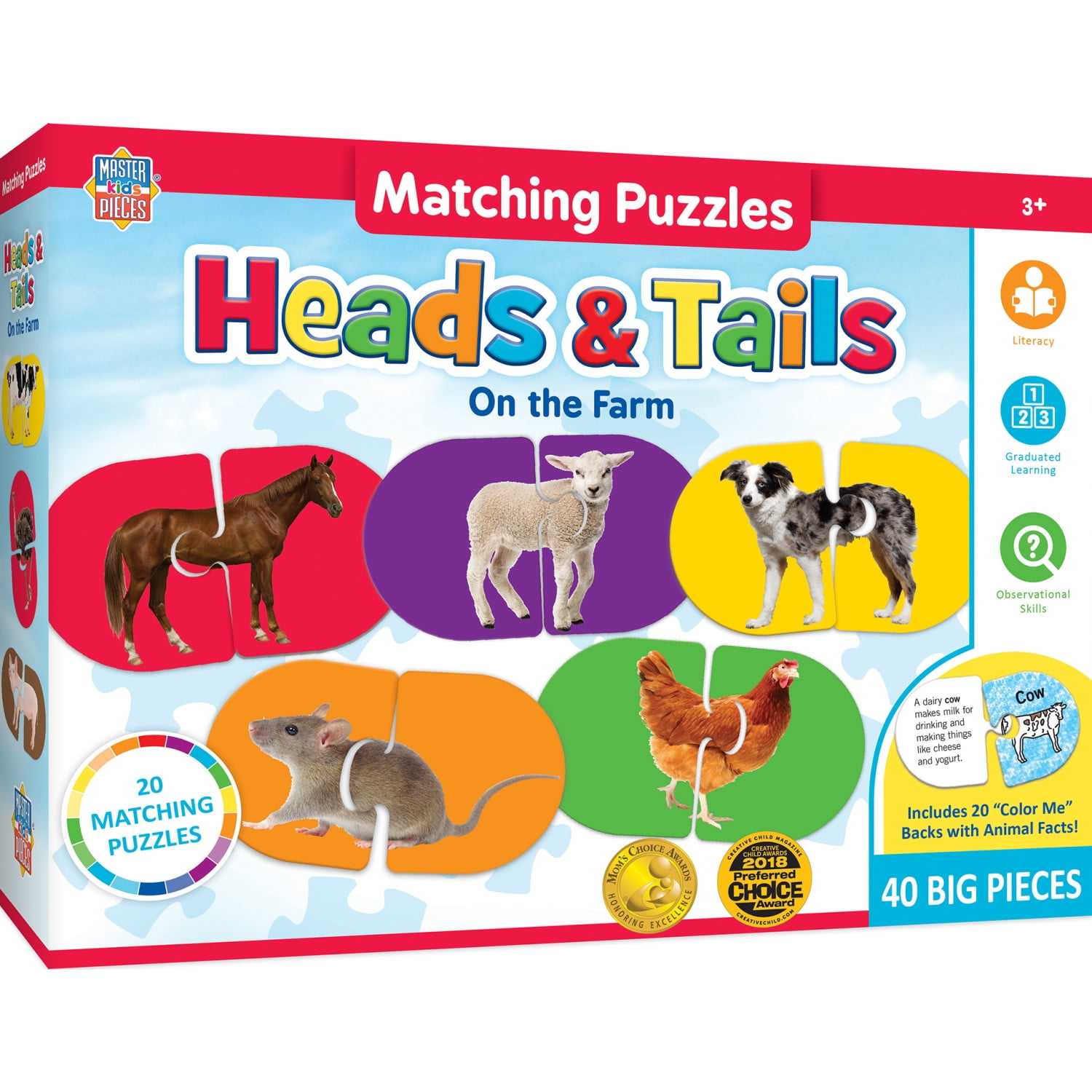 特売！在庫限り！ワールドレップサービスセット MasterPieces Games - Heads & Tails On the Farm - Matching Puzzles