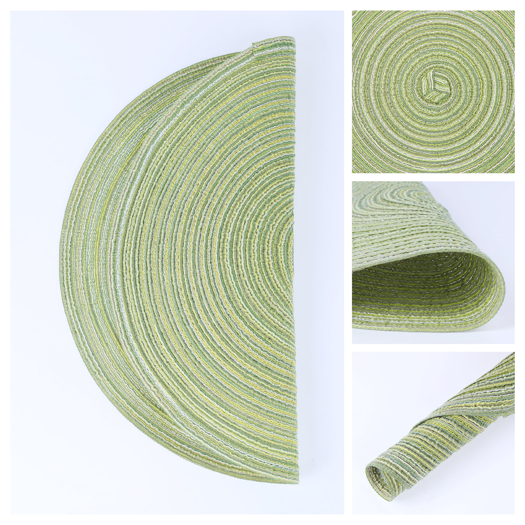 Unique Bargains Farmhouse Placemats Set of 6 Woven Placemats Green
