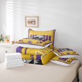 thumbnail image 6 of Homewish Minnesota City Silhouette 7-Piece Twin Bedding Sets,Rugby Sport Theme Bedding Comforter Set,Purple Yellow Sheet Sets For Boys Kids,Microfiber Bedroom Decor Reversible, 6 of 8