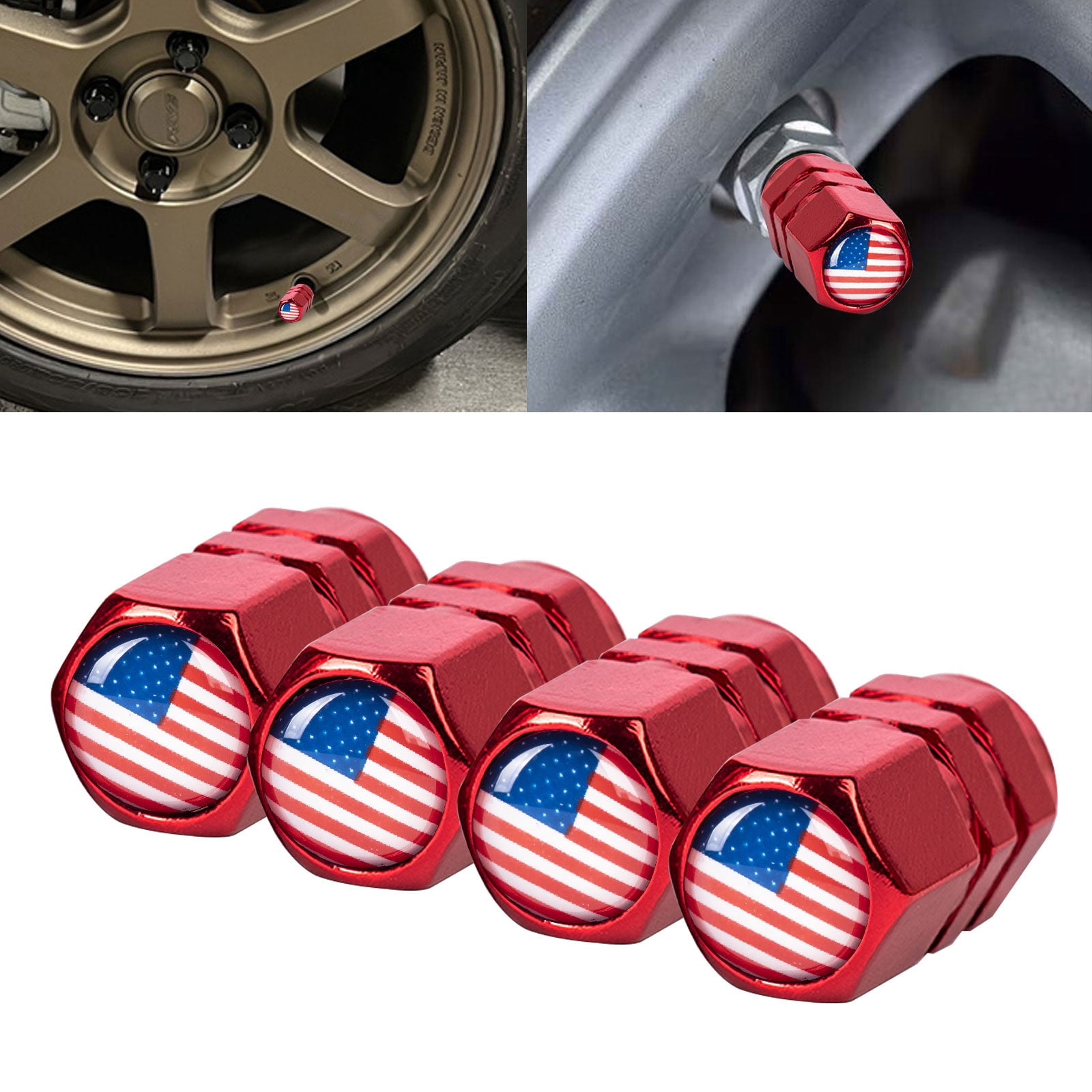 Uxcell 50 Pcs Red Plastic Tire Valve Stem Caps - Universal Dust Covers For Car, Truck, Motorcycle Wheels