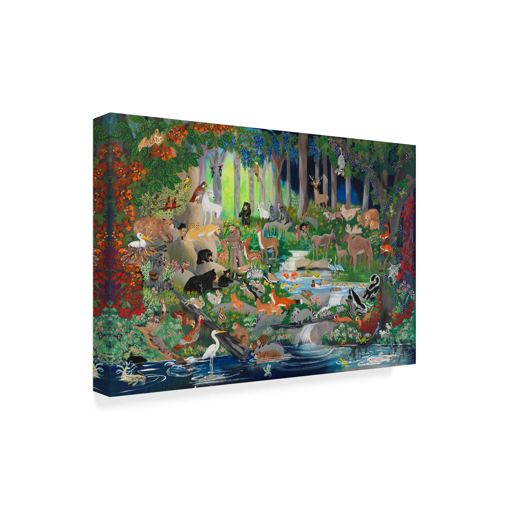 Trademark Fine Art 'With St. Francis 1 Forest Glade' Canvas Art by Carol Salas