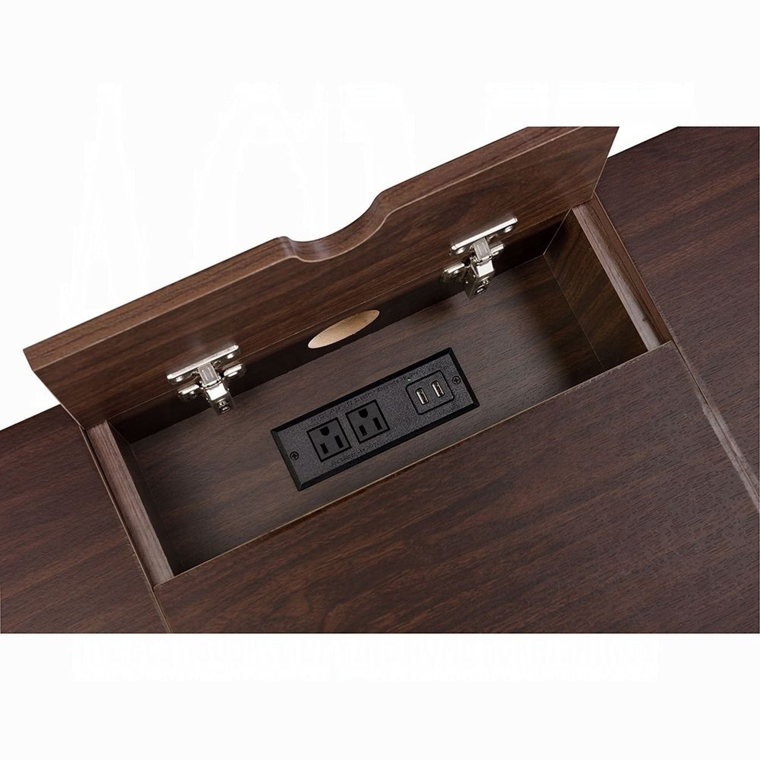 Writing Desk with Built-In USB Port and Plug, 1 Storage Drawer, 3/4 Extension Glide, Rectangular Industrial Office Desk, 42 in