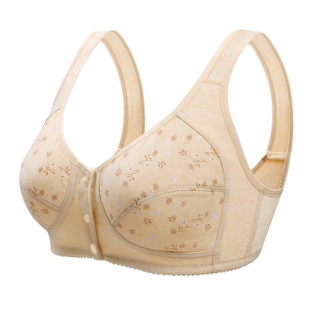 Hoksml Sujetador con botón frontal, cómodo sujetador con botón frontal, sujetadores deportivos, comodidad total, cierre fácil, corsé con hebilla frontal, sujetadores para dormir todos los días,,Khaki