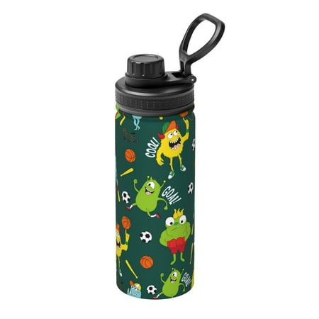 

Uemuo Sport Monster 18OZ Insulated Kettle Sports Water Bottle Stainless Steel Kettle Vacuum Insulated Flask Flip Lid Travel Mug