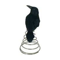 GiLiling 2025 Realistic Black Crow Tree Topper with Spring | Halloween Christmas Tree Decoration for Indoor/Outdoor Venue Displays and Gothic Themed Party Props