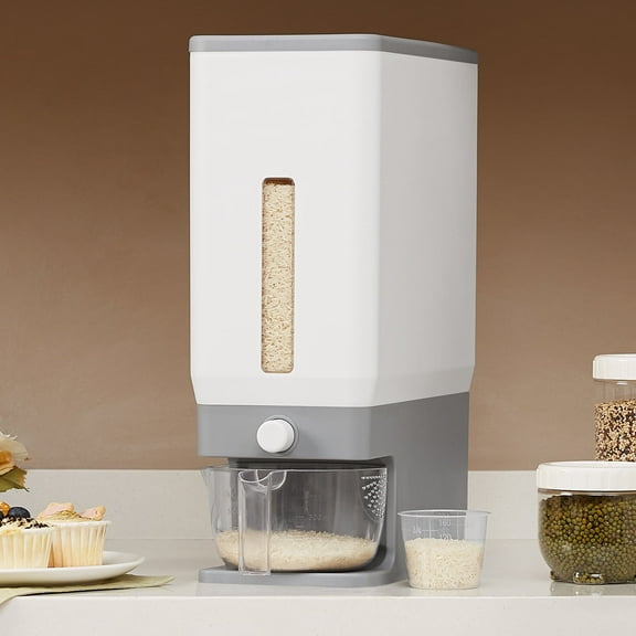 Leaglojoy 25 lbs Rice Dispenser, Airtight BPA-Free Storage Container for Rice, Cereal, and Kitchen Pantry