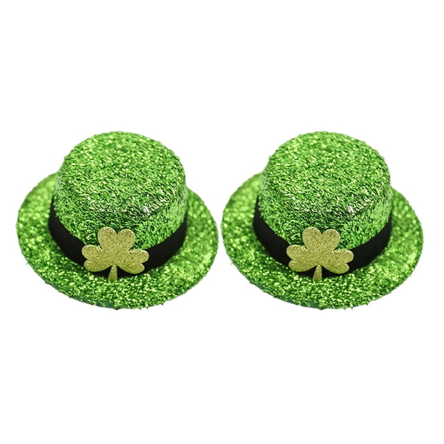 2pcs St. Patrick's Top Hat Hat Design Clip de pelo Decorativo Horquilla Tocado