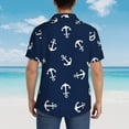 thumbnail image 6 of Balery Nautical Themed Simple Anchors Print Men's Hawaiian Shirts Short Sleeve Beach Shirt Relaxed Fit Vacation Button Down Shirts-Medium, 6 of 9