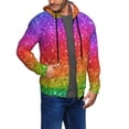 thumbnail image 2 of Goofa Colorful Glitter Pattern Mens Full-zip Hoodie, Zip-up Pullover Hooded Sweatshirt, Kangaroo Pocket Hoodie Ideal for Daily Wear, Travel, and Home-Medium, 2 of 5