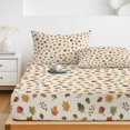 thumbnail image 6 of Full Size Fitted Sheet Set - Maple Leaves Fall 3 Piece Bedding Sets 16" Deep Pocket Fitted Sheet with 2 Pillowcases, Autumn Ditsy Botanical Thanksgiving Brushed Microfiber Hotel Luxury Bed Sheets, 6 of 9