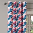 thumbnail image 3 of Ambesonne Floral Grommet Curtain, Botanical Water Flower Art, 50"x63", Slate Blue and Dark Coral, 3 of 5