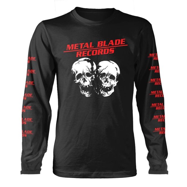 Metal Blade Records - Camiseta Cráneos Aplastados de Manga Larga para Adultos Unisex (Negro)