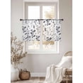 thumbnail image 3 of Grey Black Botanical Sheer Curtains 45 Inch Length 2 Panels Set Window Treatments, Watercolor Spring Floral Summer Leaf Rod Pocket Semi Curtains for Living Room/Bedroom/Kitchen Décor, 104"W x 45"L, 3 of 7