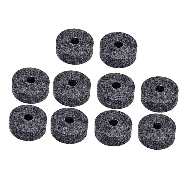 bedienty 10x Support Cymbale Feutres Instrument de Percussion Chapeau Haut Feutres Remplacement Gris Gris 4x1.5cm