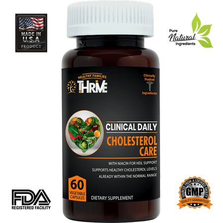 CLINICAL DAILY Cholesterol & Triglyceride Lowering Supplement Capsules. Natural Garlic pills with Beta-Sitosterol Plant Sterols, High Blood Pressure Product with Guggul, Vitamin B3 Niacin. 60