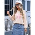 thumbnail image 6 of Women Cute Sweater Y2k Long Sleeve Crew Neck Knit Sweaters Aesthetic Pullover Top  XL, 6 of 8
