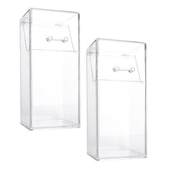 Beaupretty Pen Holder Transparent Acrylic Storage Container for Stationery 2Pcs