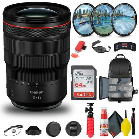 Canon RF 15-35mm F/2.8L IS USM Lens (3682C002) + Filter Kit + BackPack + More (International Version)