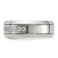 thumbnail image 4 of Auriga Fine Jewelry Stainless Steel Polished with CZ 8mm Men's Band Size 7, 4 of 8