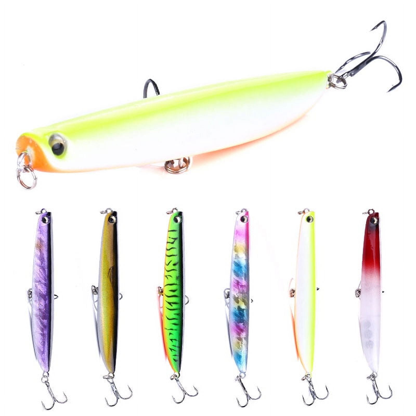 HENGJIA 6PCS Fishing Lures for Bass, Fishing Saltwater Popper Lures Large Topwater Fishing Lures Pencil Lures Sinking Hard Bait Pencil Popper Lure Surf Fishing Lures Pencil Lure, 4.72in/0.63oz