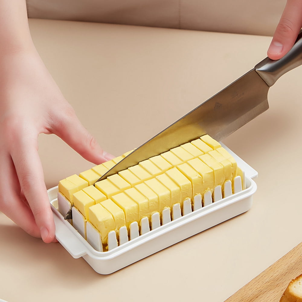 Butter Slicer Storage Plastic Box with Lid 2 In 1 Cheese Organizer