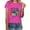 Pink, variant on Womens Casual Crew Neck T Shirt Vintage 90's Print Short Sleeve Vacation Tops Loose Fit Crew Neck 2026 Fashion Summer Tees