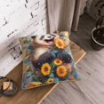 thumbnail image 5 of KLL Elegant Cute Panda Sunflower Decorative Throw Pillow Covers Velvet Soft for Couch Sofa Bedroom Living Room Outdoor (No pillow core)- 16"x16", 5 of 5