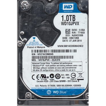 Disque Dur Western Digital 1To 2.5" SATA - Modèle WD10JPVX-22JC3T0 (occasion)