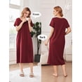 thumbnail image 3 of Ekouaer Cotton Nightgowns for Women with Pockets Midi Night Gowns for Sleeping Plus Size House Dress Lounge Dress, 3 of 6