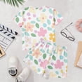 thumbnail image 6 of Hrsba Summer Casual Print Crew Neck Short Sleeve T Shirt Shorts Fashion Sports 2 Piece Set Girls Casual Outfit, 6 of 7