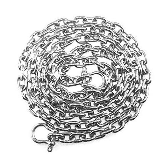 Stainless Steel Windlass 1/4" G4 Anchor Chain 316 by 20' Long Including 5/16" Bow Shackles