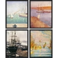 thumbnail image 3 of PixonSign Framed Wall Art Nautical Sailboat Ship Ocean Seascapes Posters, Set of 4 Multicolor Sea Landscape Canvas Prints, Nature Wilderness Wall Décor for Home Decor - 12"x16" Black, 3 of 5