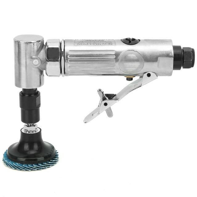 Mini Air Sander Grinding Machine 90 Degree Angle Engraving Machine Air Random Orbital Sander Pneumatic Polisher Tool with Emery Disk