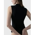 thumbnail image 4 of SMZ Women's Mock Turtle Neck Sleeveless Bodysuit Sexy Tank Tops Sharp Collection, 4 of 6
