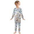thumbnail image 6 of FORMRS Long Sleeve Top and Pants Pajama Set for Niños 2-Piece Sleepwear, Sizes 18M-8Y, Blue Snowy Mountain, 6 of 6