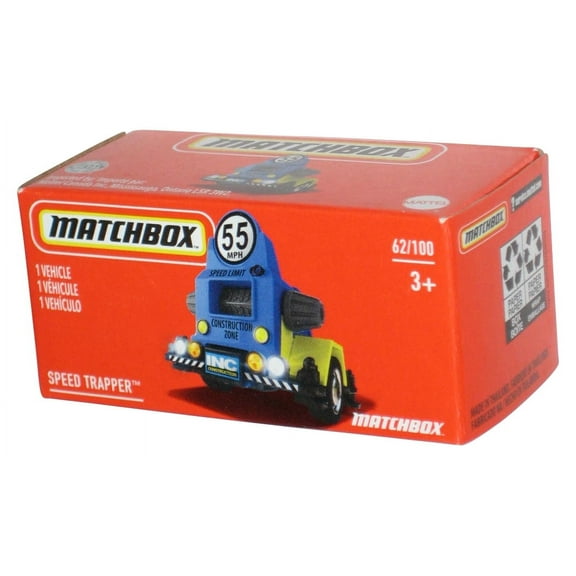 Matchbox Speed Trapper (2020) Power Grabs Box Blue & Yellow Toy 62/100