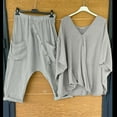 thumbnail image 2 of Camisas Para Mujer Conjuntos de Camisas Sólido Con Cuello en V Manga Larga Suéter Camisa Tops + Pantalones Conjunto de Pantalones Odeerbi ODB133439, 2 of 8