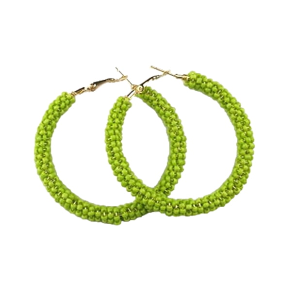 Pendientes Jumpingount boho con cuentas multicolor para oreja universal