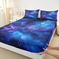 thumbnail image 3 of Homewish Teens Starry Sky Twin Sheet Sets 3pcs,Universe Galaxy Twin Fitted Sheet Microfiber,Abstract Gradient Breathable Flat Sheet,Breathable Home Decor, 3 of 7
