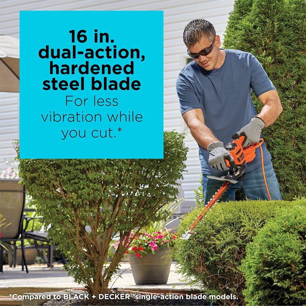 BLACK+DECKER BEHTS125 16" Sawblade Corded Hedge Trimmer